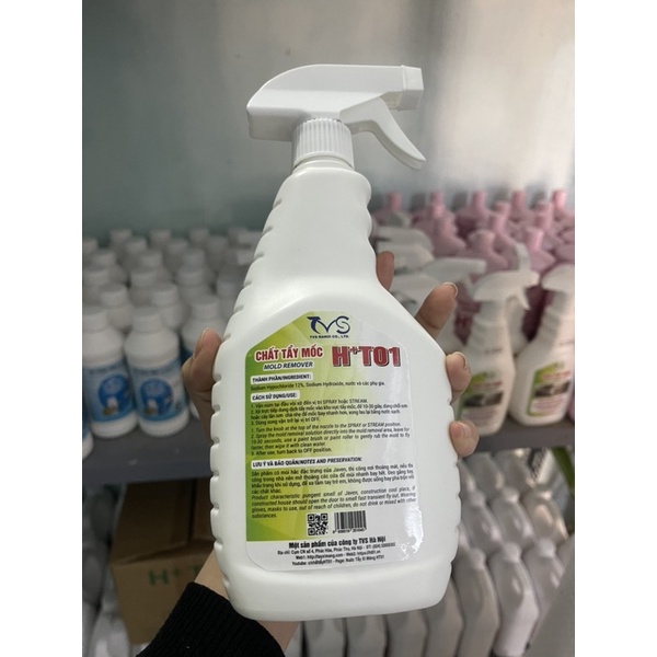 Bình xịt tẩy mốc tường TVS-HT01- 600ml, tẩy mốc các ron cao su chậu rửa, nẹp gỗ, nhà tắm cũ ẩm các khu vực tường ẩm ướt,