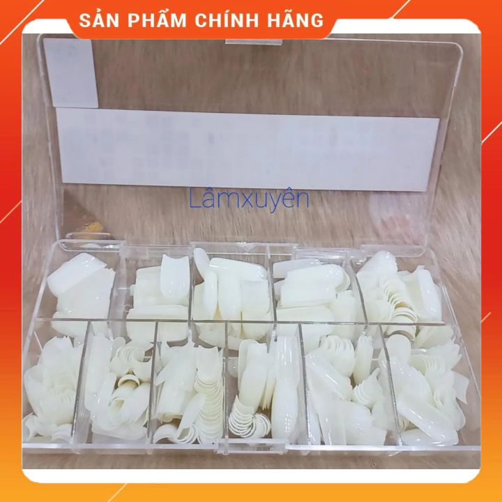 Hộp Móng úp HSM siêu mềm ( hàng chuẩn ) hộp 500 móng / đục- trong   độ bền cao, khả năng bám keo rất chắc