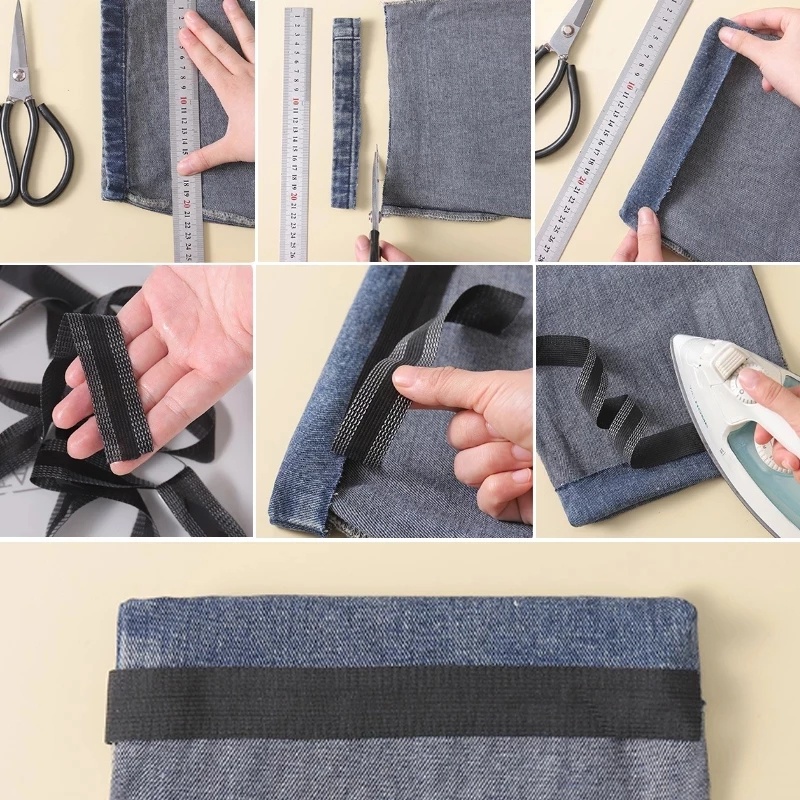 1/2/3/5m Băng Keo Dán Quần Short Ống Thẳng Không Cắt Nhiều Màu Trang Trí Quần Jean DIY