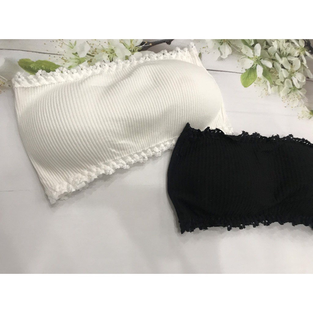 Áo lót bra viền hoa ren cup ngang ngực, bralette cotton co dãn tốt, Leblur | BigBuy360 - bigbuy360.vn