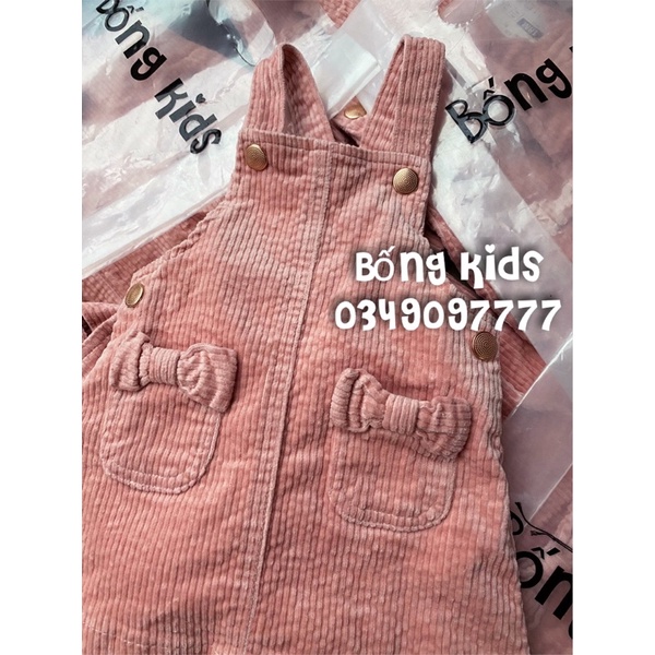 Yếm Váy Bé Gái Túi Nơ Hồng GEMO