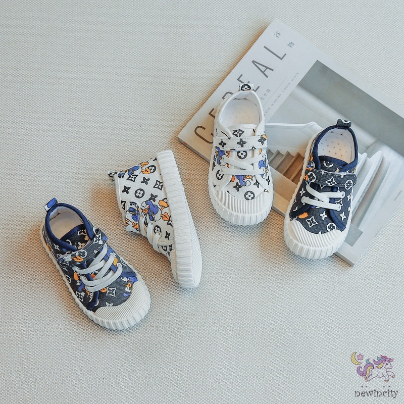 Giày canvas in hình phong cách Hàn Quốc đáng yêu cho bé
