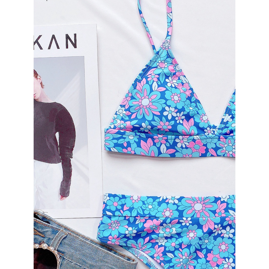 Bikini Hai Mảnh Cổ Chữ V In Họa Tiết Hoa Cho Nữ | BigBuy360 - bigbuy360.vn
