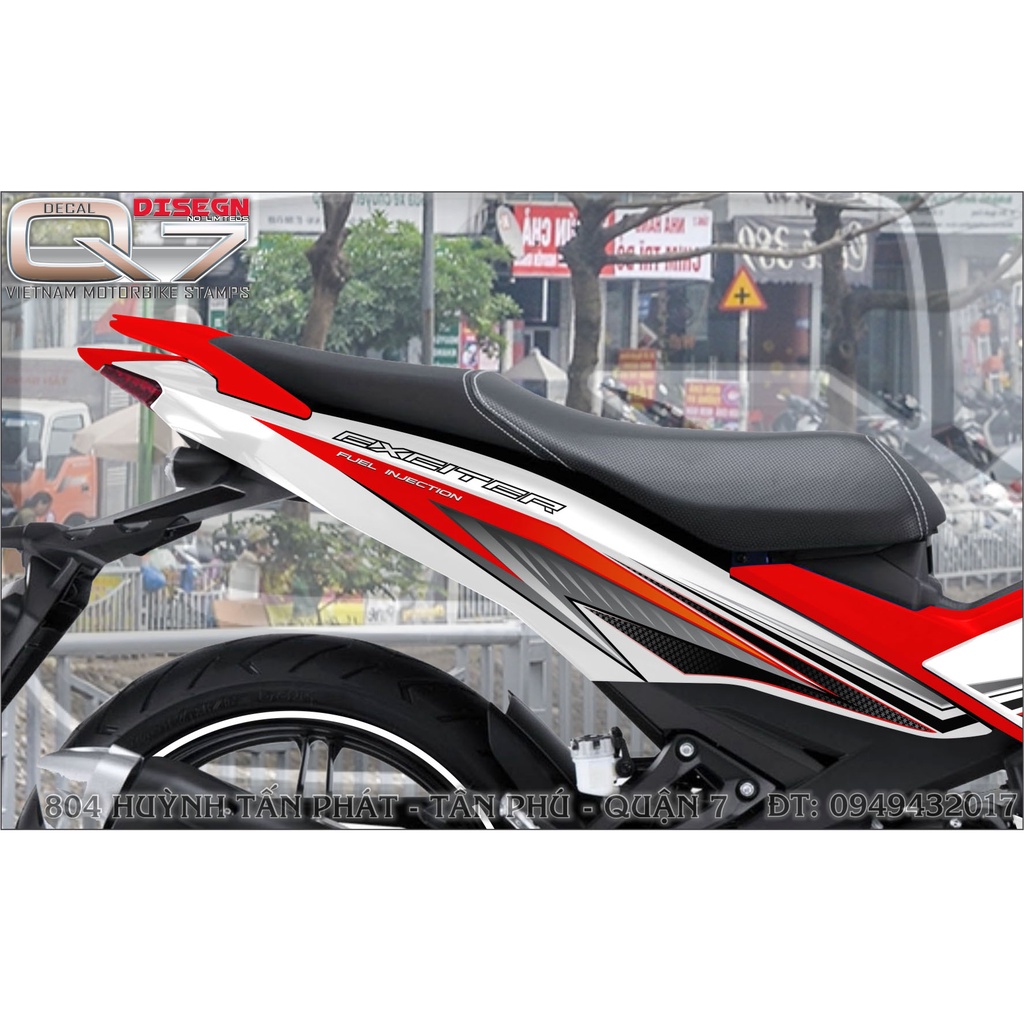 TEM RỜI EXCITER 150 TRẮNG ĐỎ