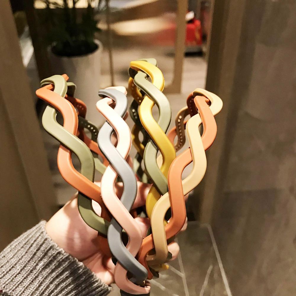 NICKOLAS Băng Đô Cài Tóc Màu Trơn Hình Rắn Chặn Màu Sắc