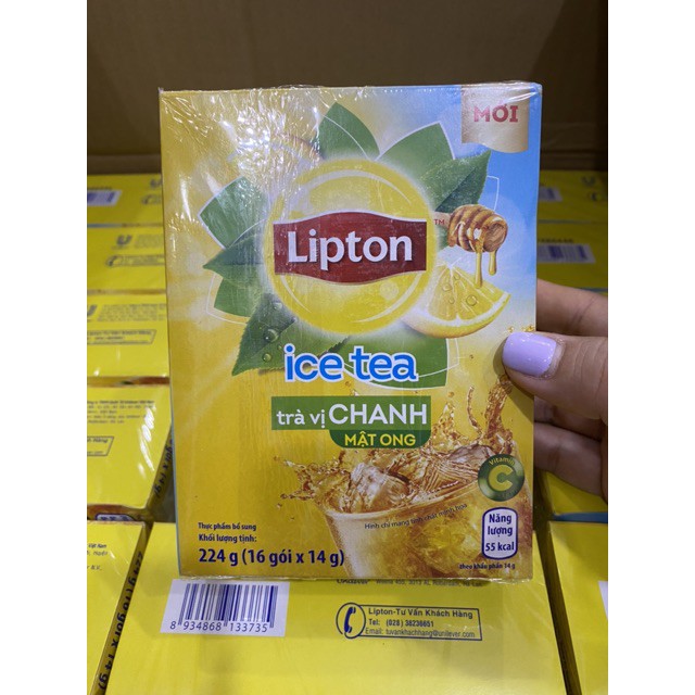 (RẺ VÔ ĐỊCH-MUA NHIỀU GIẢM GIÁ HƠN) Trà Lipton Ice Tea Hòa Tan Vị Chanh Mật Ong/ Đào 224g (14g x 16 gói)