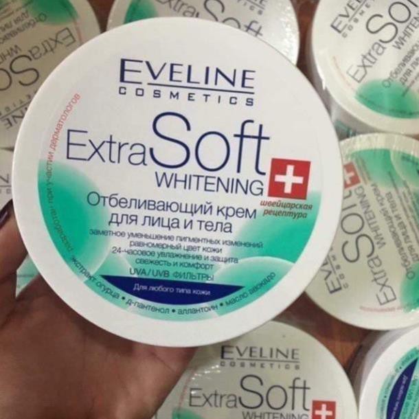 Kem trắng da Eveline Extra Soft Whitening dành cho mặt và toàn thân, Kem dưỡng da an toàn hiệu quả HN56.