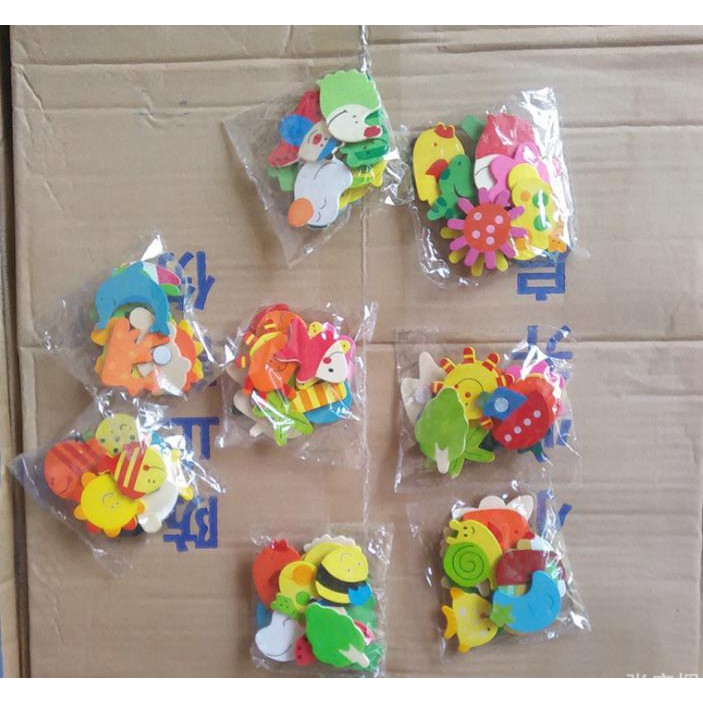 12 Miếng dán nam châm hình động vật hoạt hình dùng trang trí tủ lạnh và bảng từ 2