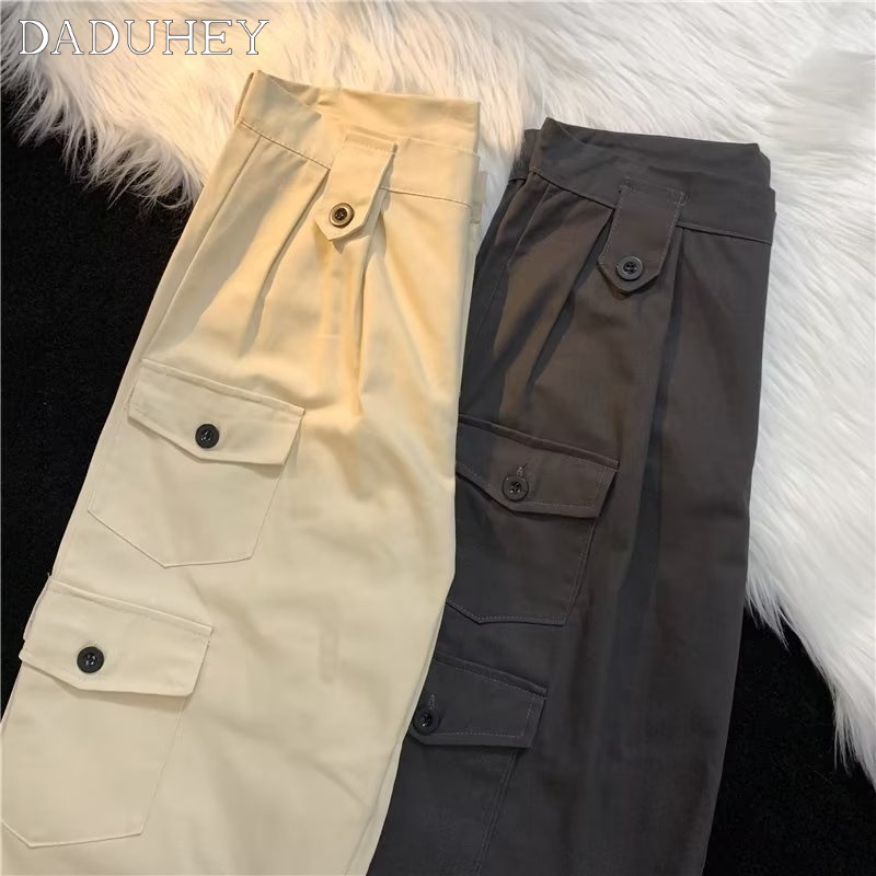 DaDuHey Men's Thin Multi-Pocket Loose Casual Pants 2022 New Fall Korean Trend Fashion Pants