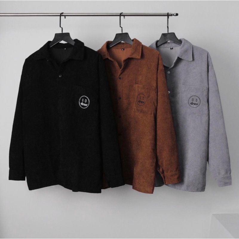 Áo sơ mi nhung tăm Drew chất đẹp KPis Clothes giảm giá 50% dáng rộng nam nữ