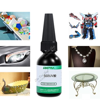 Keo UV 502 dán thuỷ tinh pha lê mica nhựa keo tàng hình keo nước 10g - UV502