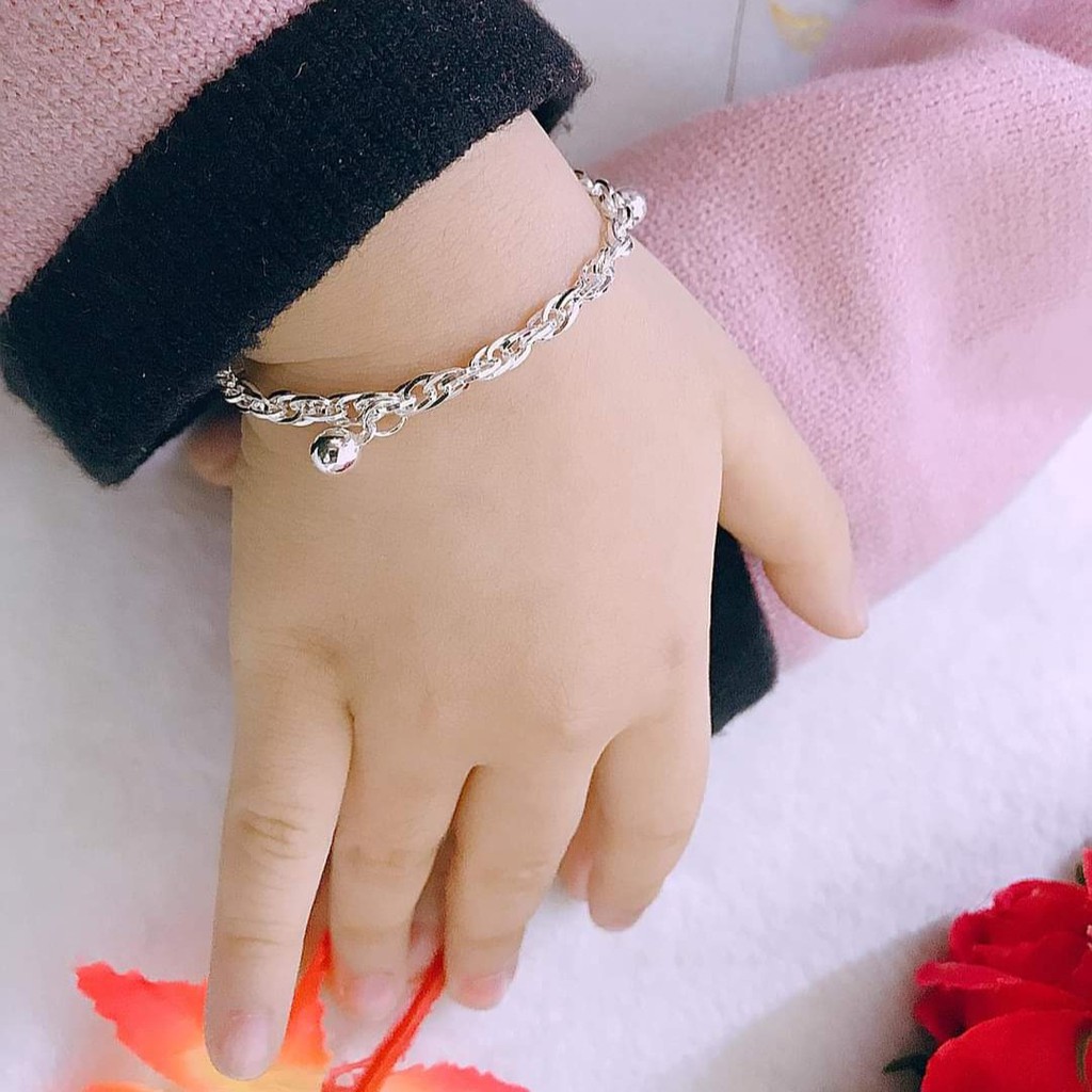 Lắc tay bạc thật cho mẹ và bé DaLiA Jewelry lắc tay bi lúc lắc đáng yêu