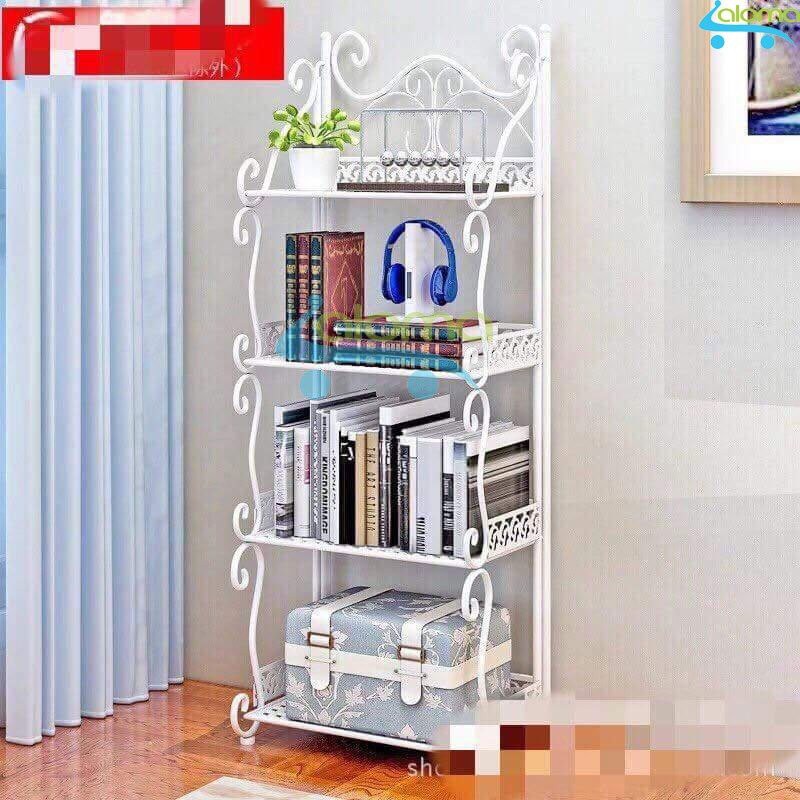 Kệ sách 4 tầng hoa uốn 33 x 20 x 87cm (ảnh thật)