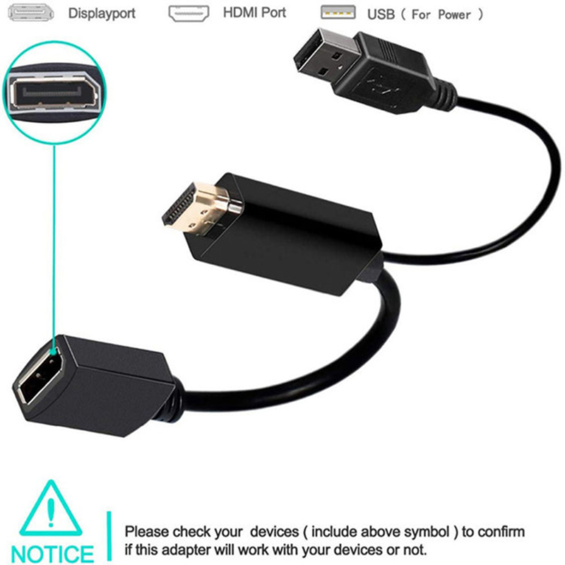 FAVN Bless 4K USB Powered HDMI Male to DP Display Port Female Converter Adapter Devices Glory