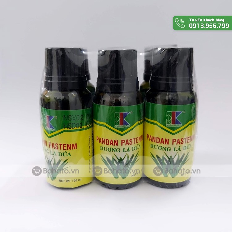 Lốc 6 lọ hương lá dứa có màu xanh 20ml