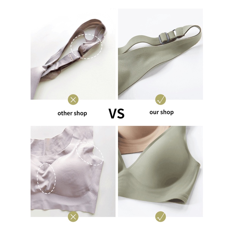 Bộ đồ lót không đường may có đệm nâng ngực size S-XL cho nữ (có bán lẻ)