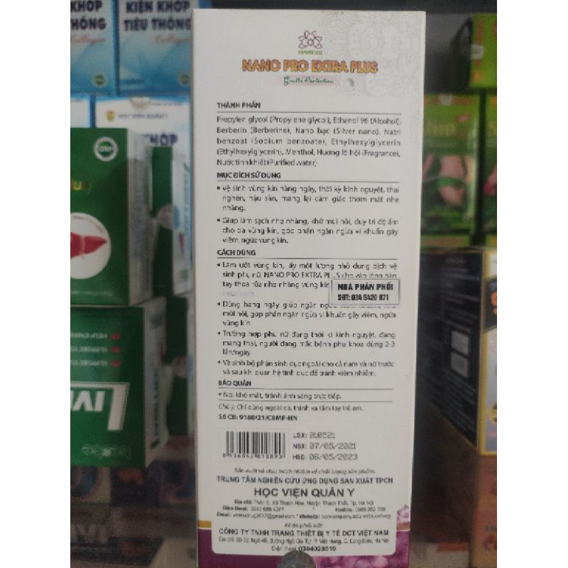 Nano Pro Extra - Dung dịch vệ sinh phụ nữ - Học viện Quân Y