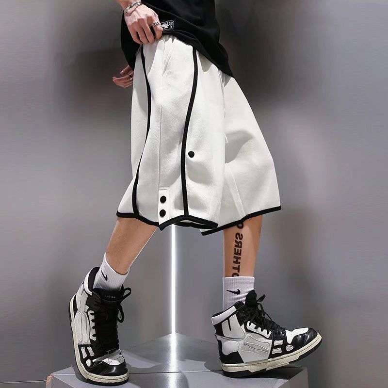 Quần Short Thể Thao Màu Trắng Đen Thời Trang Mùa Hè Cho Nam Size M-2XL