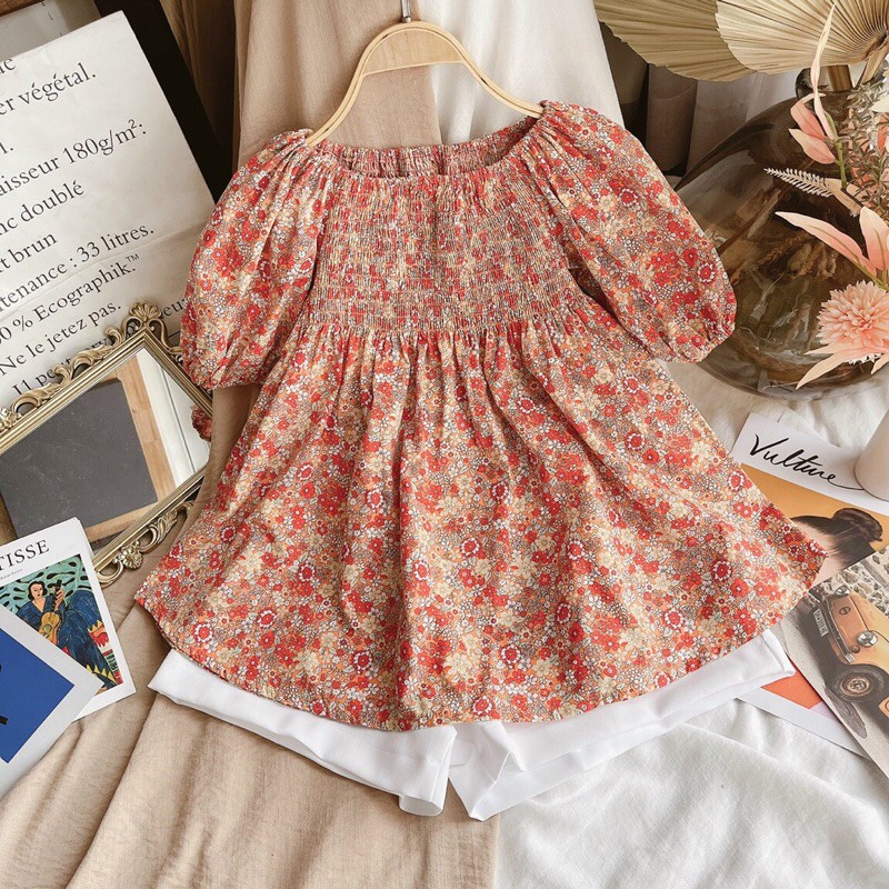 SET ÁO PELUM HOA TAY PHỒNG SHORT