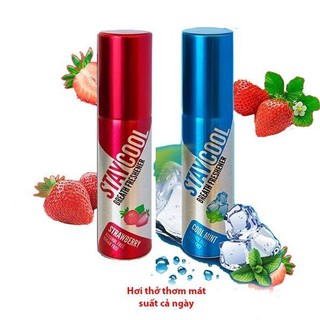 Xịt thơm miệng dâu tây và bạc hà staycool anh quốc ( combo 2 lọ )