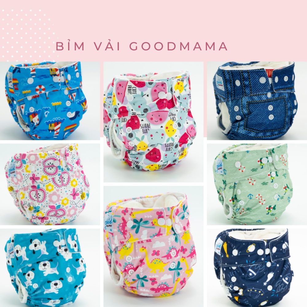 Bỉm vải Goodmama siêu chống tràn size M(3-13kg) size L(10-20kg)