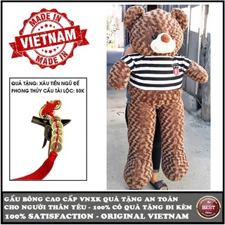 Gấu bông Teddy cao cấp size 1,6m khổ vải ( gấu cao 1,4m) và loại size 1,4m khổ vải (gấu cao 1,2m) Màu nâu khói VNXK