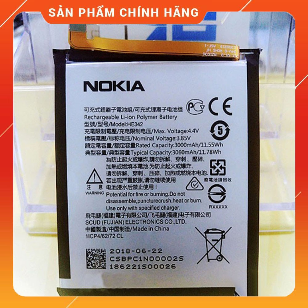 Pin Nokia X6 2018, Nokia 6.1 plus HE342 dung lượng 3060 mAh zin chính hãng