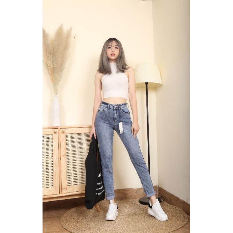 Quần jean nữ form đẹp dáng slimboy CT, chất jean co giãn