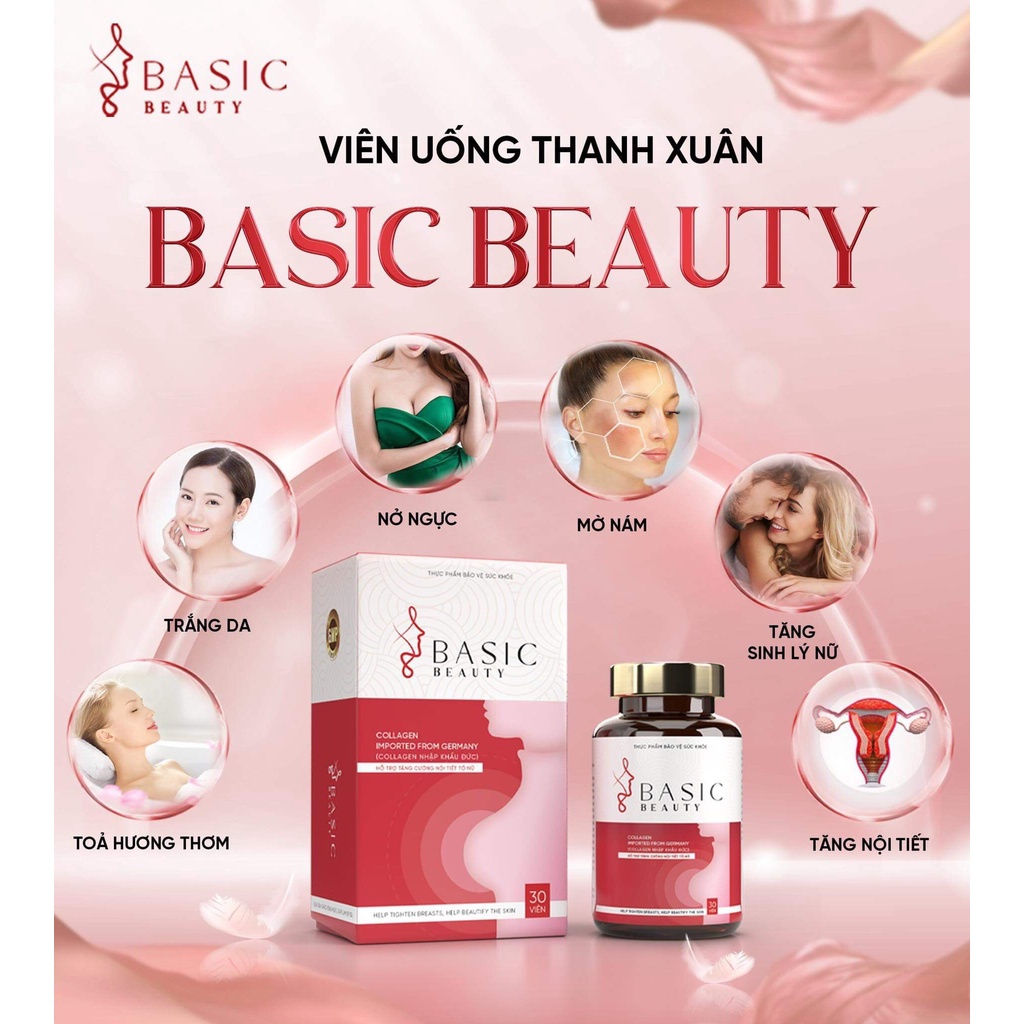 Viên Uống Briar Basic Beauty - Trắng Da &amp; Đẹp Dáng Vòng 1 Níu Giữ Nét Tươi Trẻ