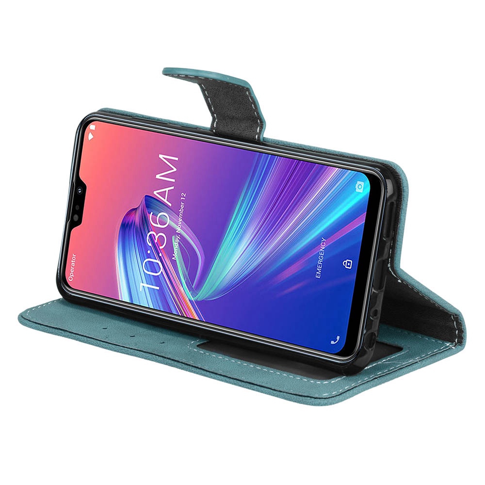 Bao Da Pu Nắp Gập Kiểu Ví Kèm Chốt Cài Từ Tính Phong Cách Cổ Điển Cho Asus Zenfone Max Pro M2 Zb631Kl X01Bd Ốp