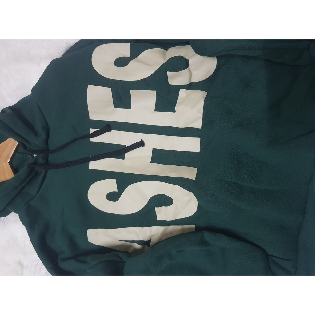Áo hoodie Ashes vải dạ xanh rêu HD001