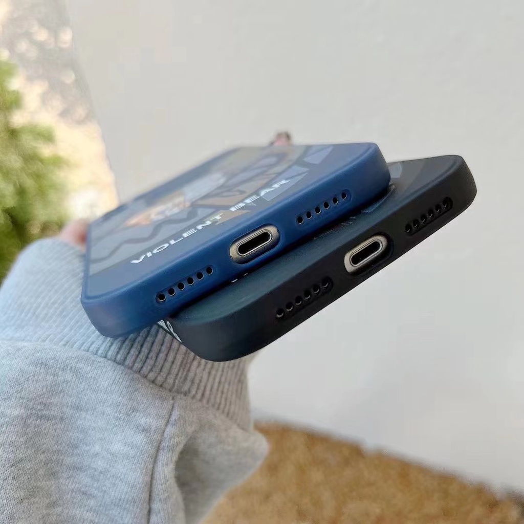 Ốp Điện Thoại Hình Vuông In Hình Gấu Cho ốp lưng iPhone 13 Pro MAX 12 Pro MAX 11 Pro MAX 7 Plus 8 Plus 7 8 X XS MAX XR 6 Plus 6s Plus