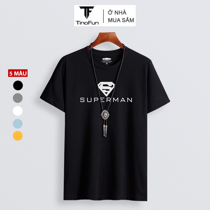 Áo thun nam TinoFun 💖FREESHIP💖 mã TT26 Áo tay lỡ nam họa tiết Superman ngắn tay thể thao đẹp mùa hè tập gym vải cotton