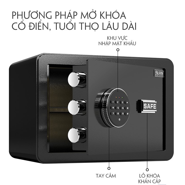 Két Sắt Mini Calenbao - Két Sắt Cá Nhân - Độ Bảo Mật Cao - Chống Cháy Nổ , Hiện Đại