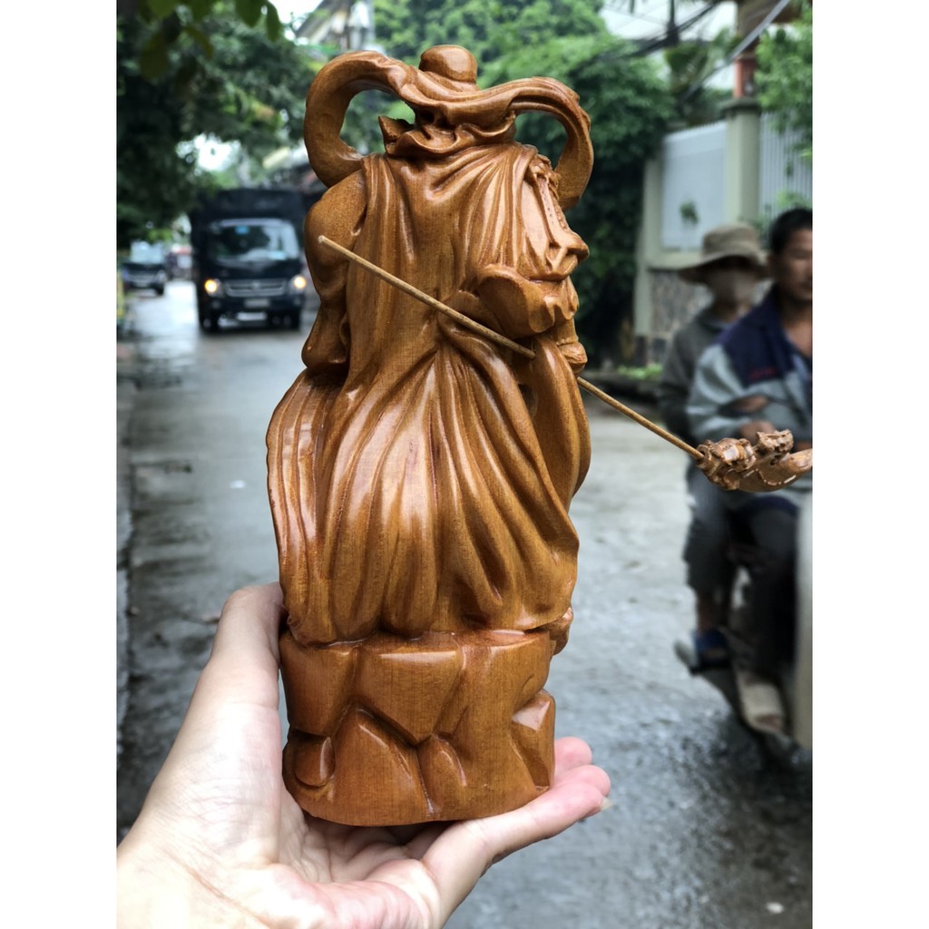 Tượng Gỗ Quan Công Cầm Đao / Vung Đao Thần Thánh