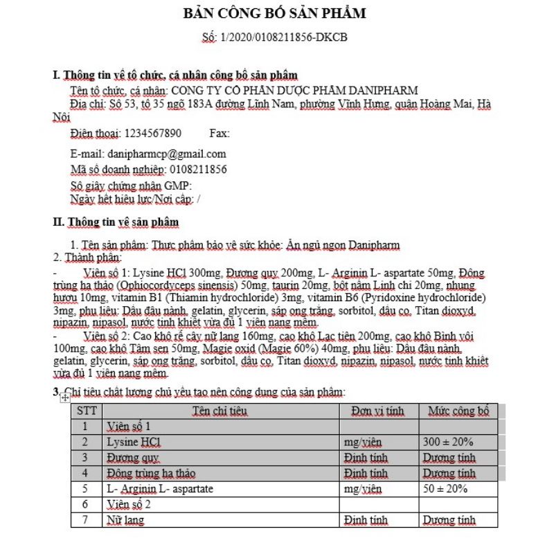 Ăn ngon ngủ ngon DANIPHARM, tạo giấc ngủ sâu, ngủ ngon giấc, kích thích tiêu hóa