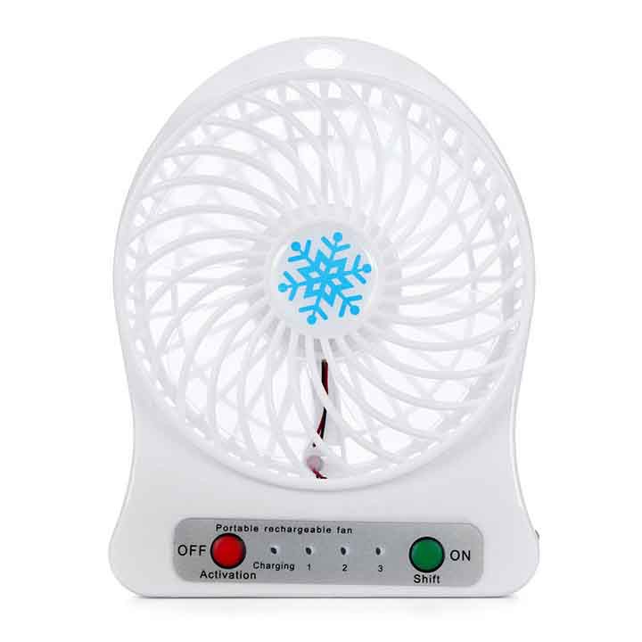 Quạt điều hòa Quạt mini fan xài pin sạc tích điện có đèn