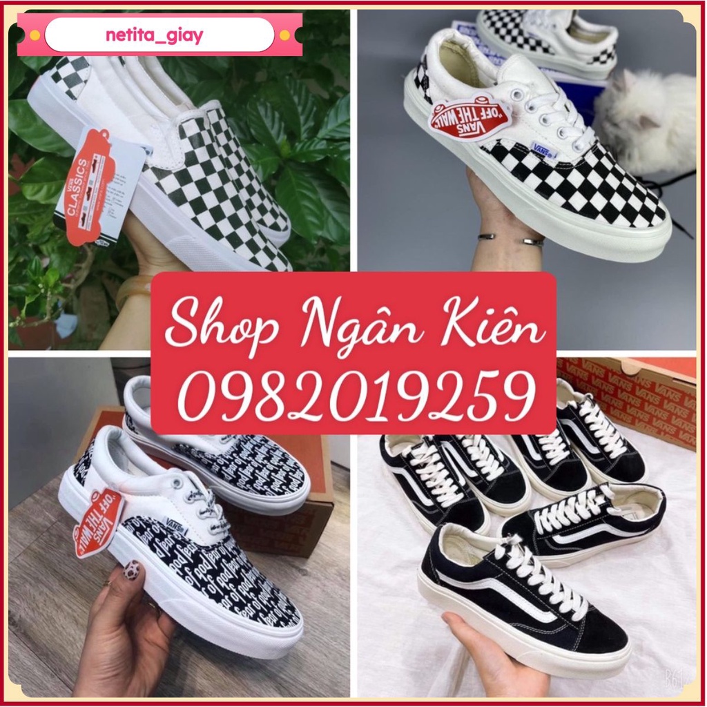 Giày Vans caro🏆FREESHIP🏆 tổng hợp Giày Van nam nữ full box