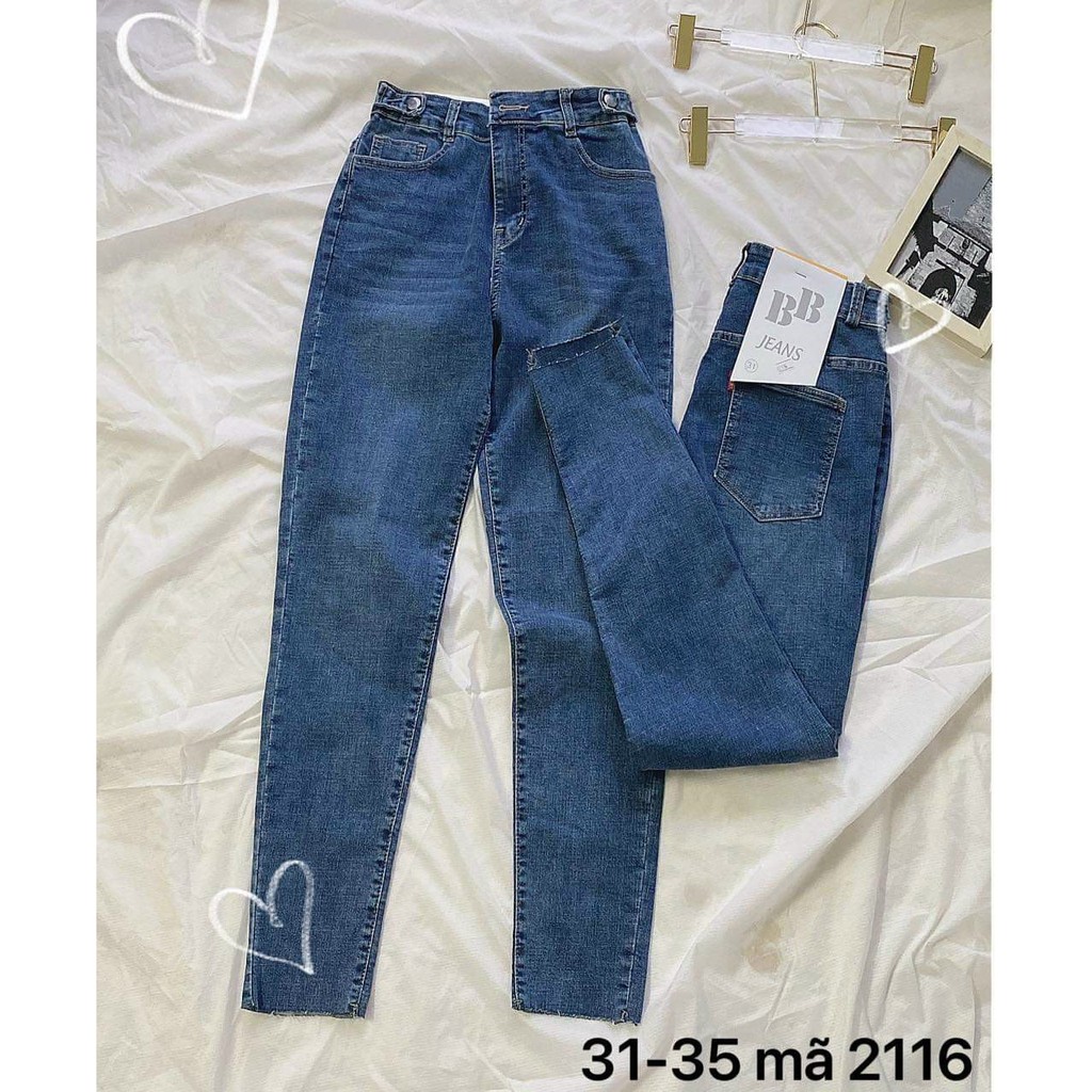 Quần jean nữ lưng cao siêu co giãn bigsize hàng VNXK kiểu quần bò skinny MS2116 thời trang 2KJean