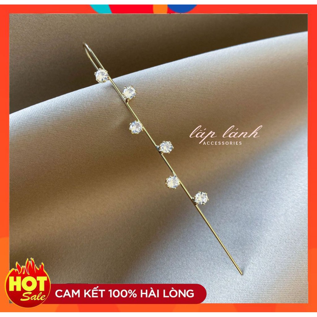 [Có sẵn] KHUYÊN XỎ VÀNH TAI KẸP VÀNH TAI ĐÍNH ĐÁ MÓC XÍCH THIẾT KẾ PHONG CÁCH THỜI TRANG CHO NỮ 214BTVTD