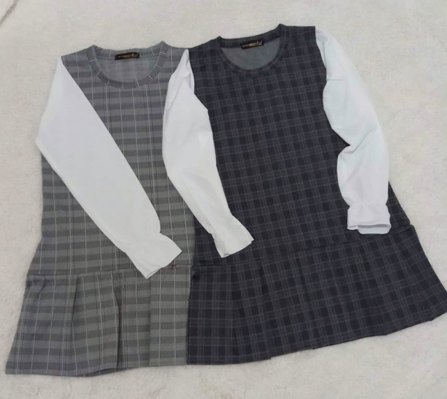 Váy kẻ phối sơmi TTV828 | BigBuy360 - bigbuy360.vn