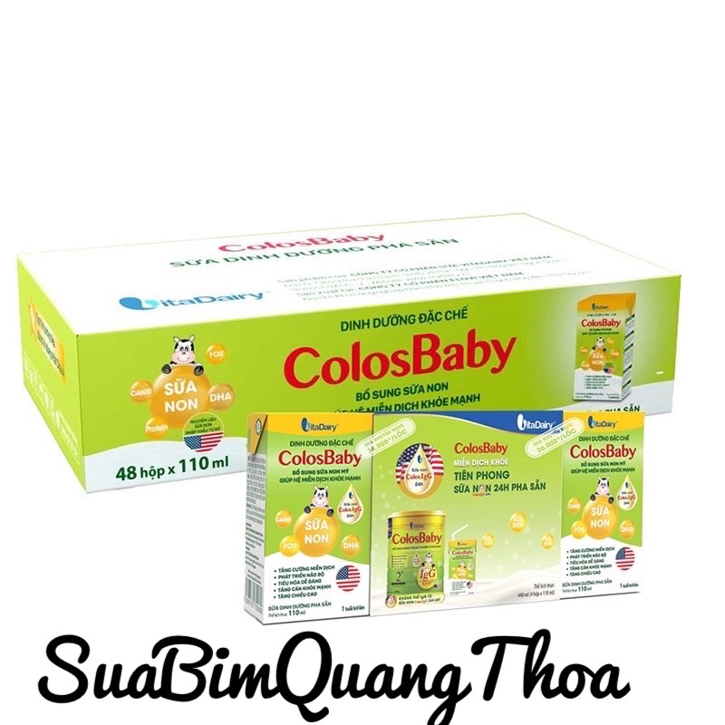 Sữa Bột PhaSẵn ColosBaby 110ml va 180ml( THÙNG x 48H ) [ date luôn mới ]