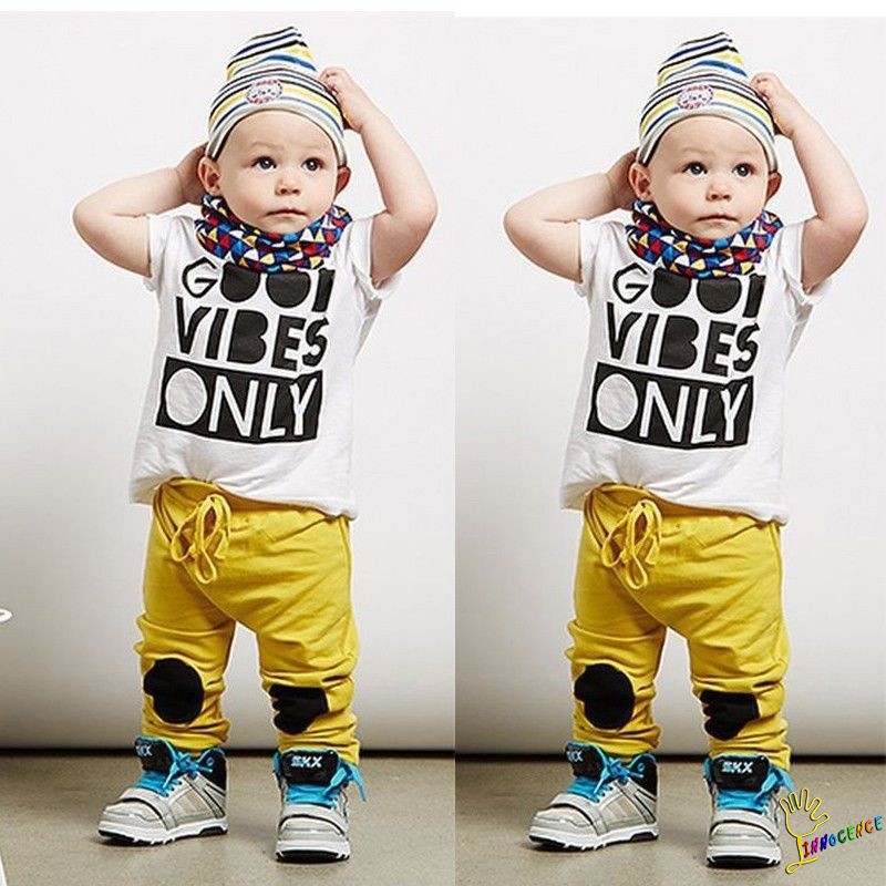 ❤XZQ-Letters Print 2pcs Toddler Baby Boy T-shirt Tops+Long Pant Trousers Outfits Clothing Set