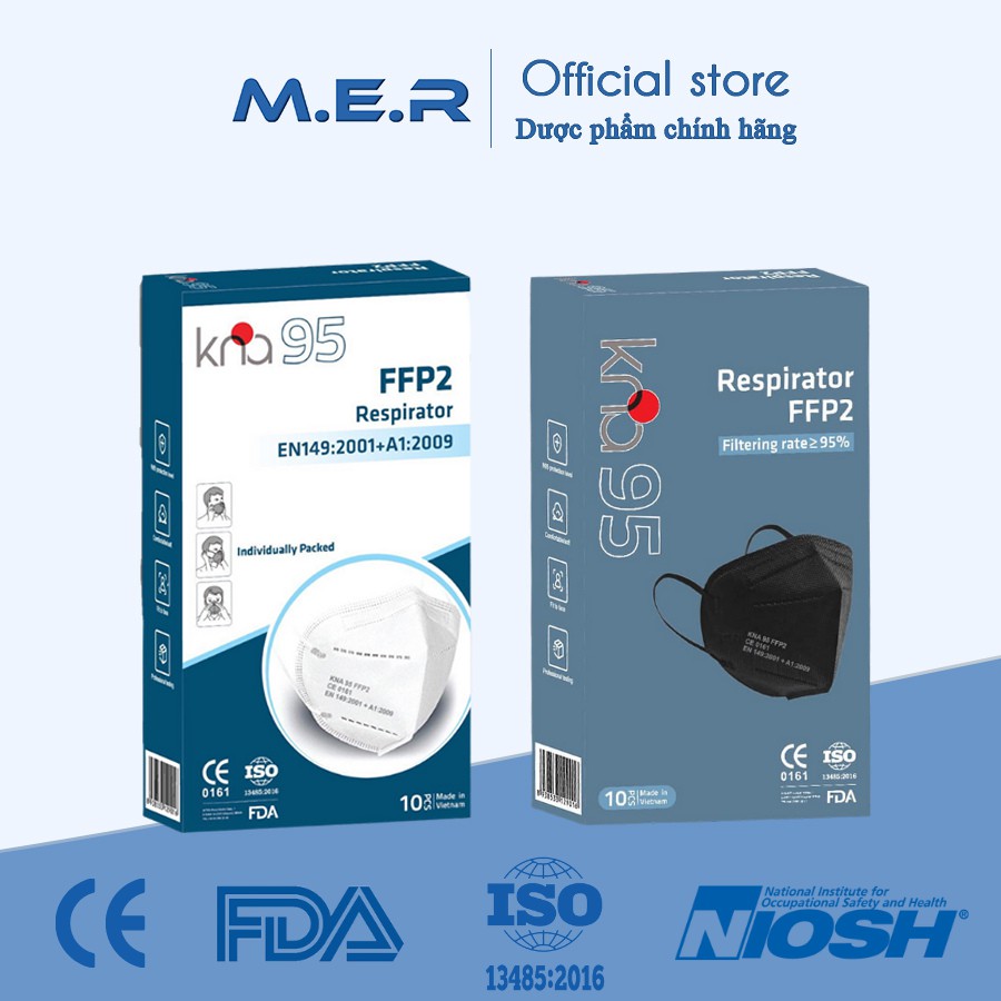Khẩu Trang N95 - FFP2 Cao Cấp KNA95 - Tiêu chuẩn chất lượng Châu âu, FDA Hoa Kỳ