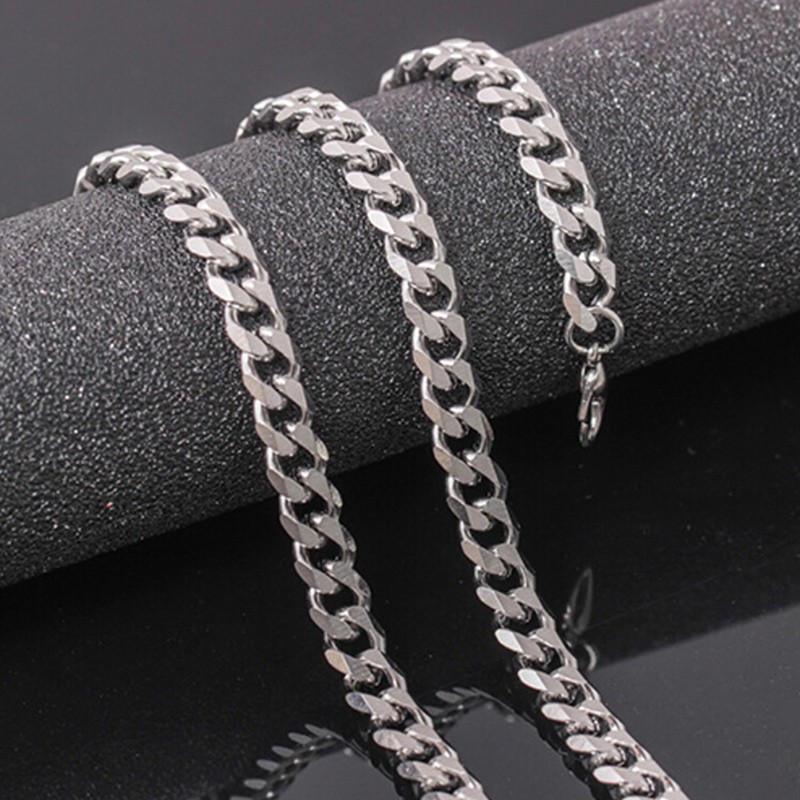 Vòng cổ Inox Phong Cách Hip Hop Cho Nam, Kích Thước 4-6mm