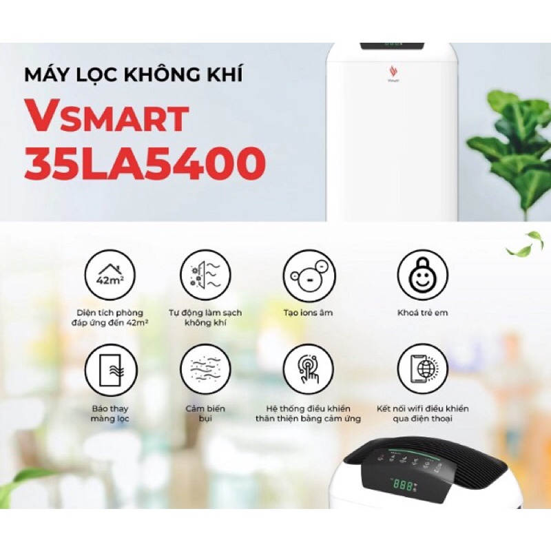 Máy lọc không khí VSMART 35LA5400 chính hãng điều khiển qua Smartphone