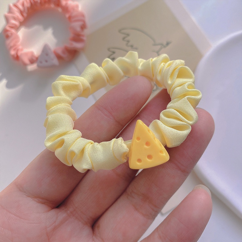 Dây Cột Tóc Màu Vàng Sữa / Hồng Macaron Dễ Thương Phong Cách Hàn Quốc Cho Nữ