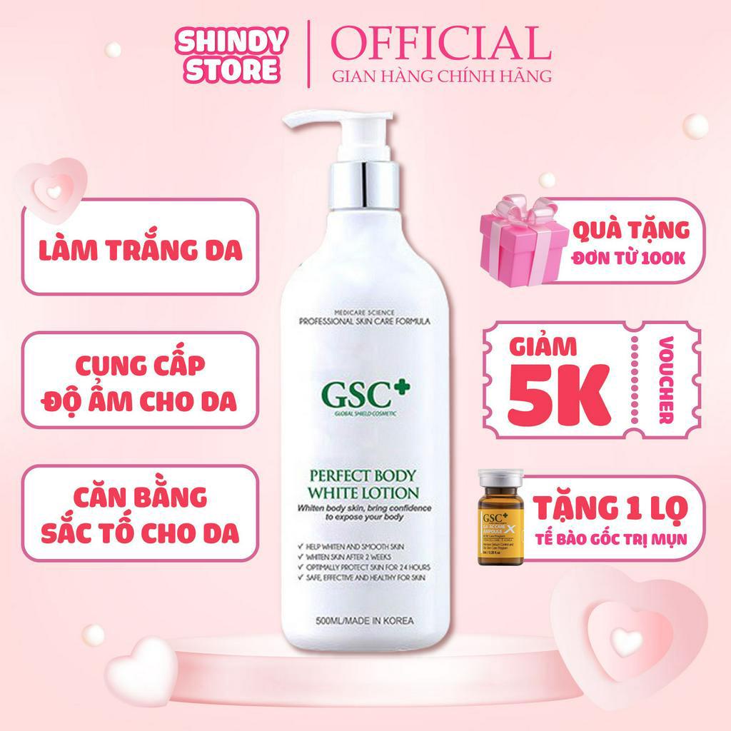 Kem dưỡng trắng toàn thân body white lotion GSC+ 250ml xuất xứ Hàn Quốc. Giúp cung cấp độ ẩm cho da, làm trắng da