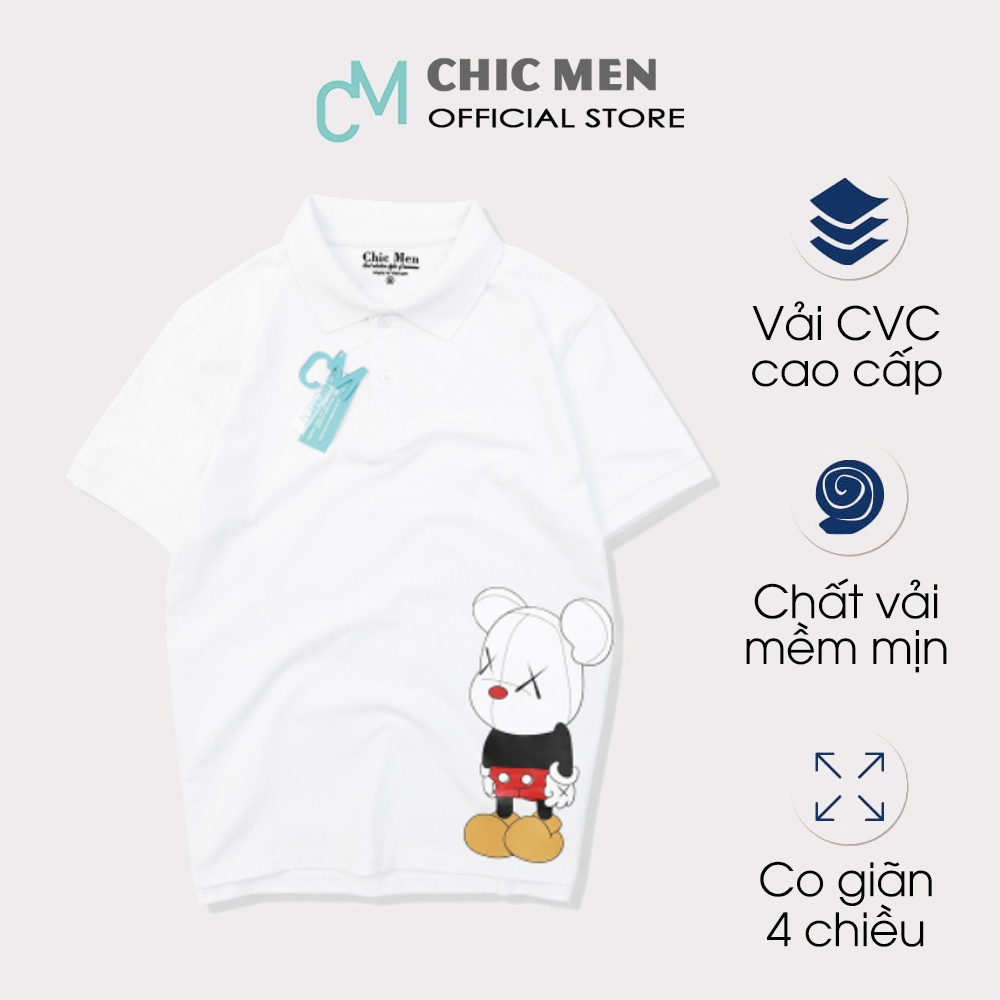 Áo Polo nam cổ bẻ, vải cá sấu CVC, chuẩn form regular, Trắng - CHICCY - CHICMEN