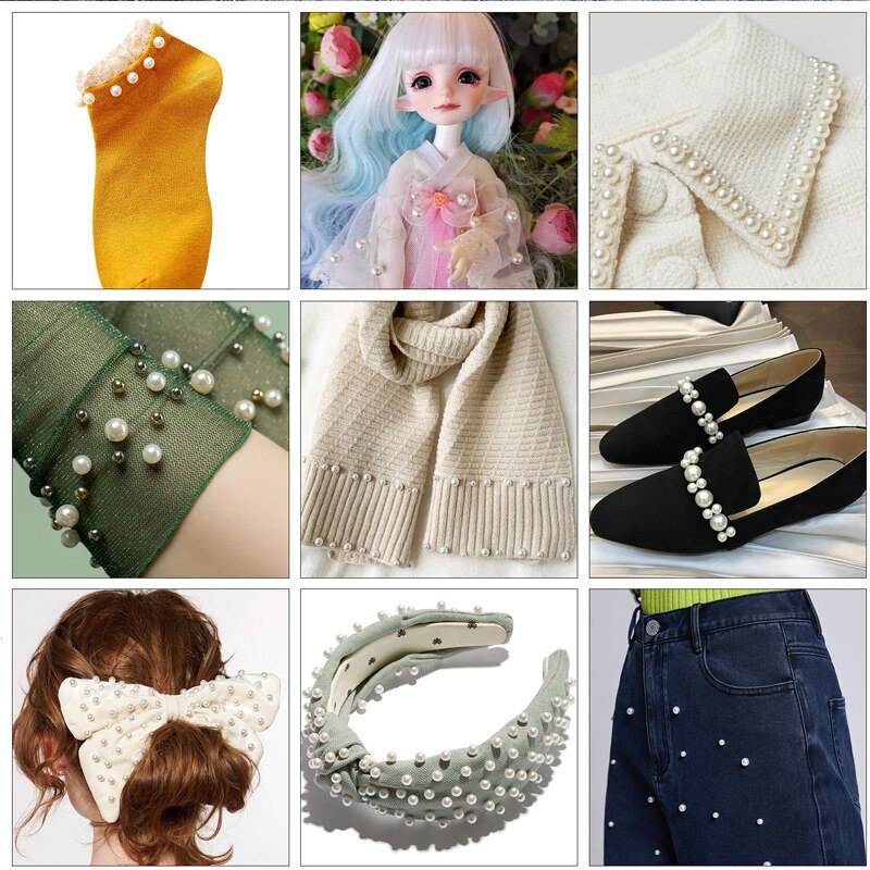 Hạt Ngọc Trai Tròn Bằng ABS Giả 4mm-8mm Chuyên Dụng Cho Quần Áo